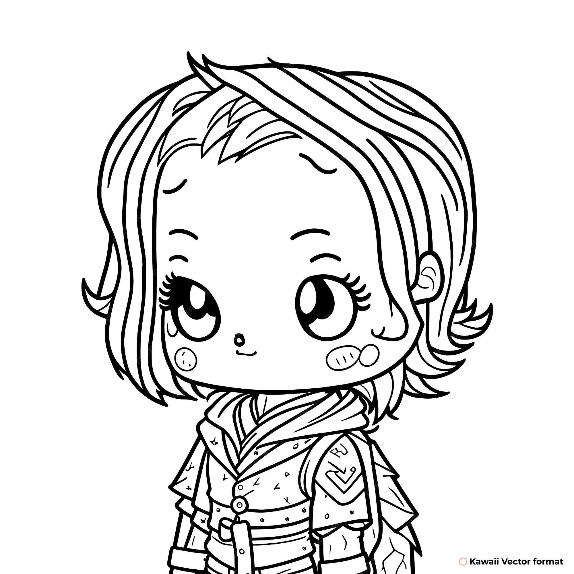 desenho do personagem do free fire para colorir- kawai