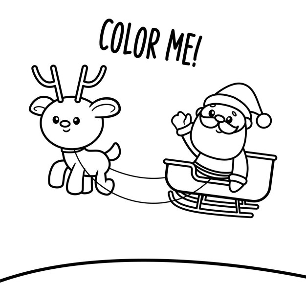 Vetor ilustração de página para colorir para celebração de natal