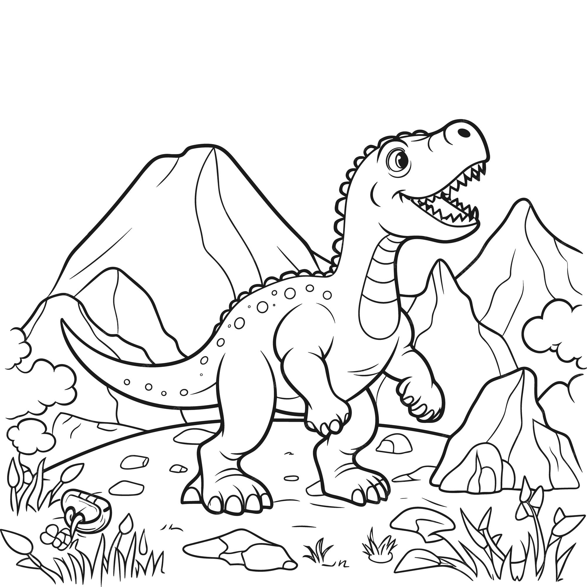 Dinossauro Dinossauros Desenhados Mão Vetor Fundo Sem Costura Desenho  Esboço imagem vetorial de jakel© 387324134