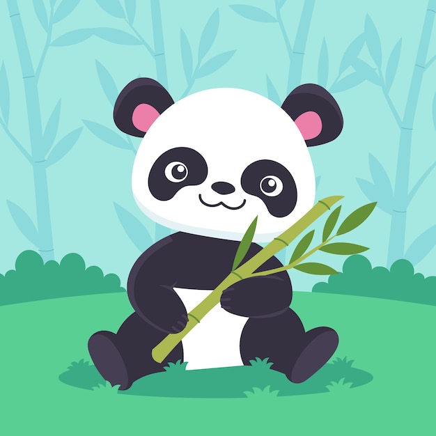 Vetor ilustração de panda desenhada à mão