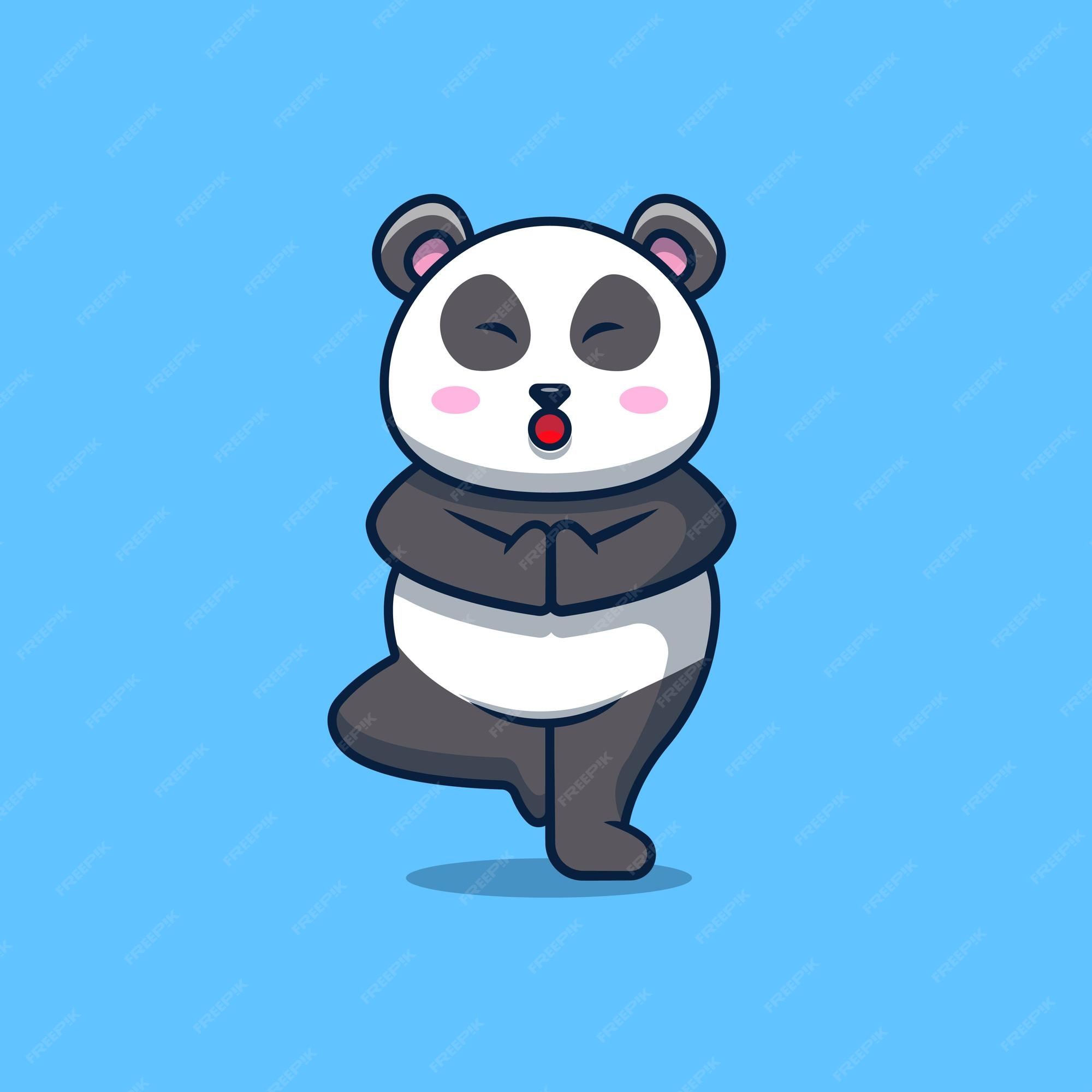 Pequena Ilustração Panda. Fofo Personagem Panda Meditando Em Ioga Mat.  Desenho De Desenho Animado Vetorial Ilustração do Vetor - Ilustração de  projeto, menina: 219828543
