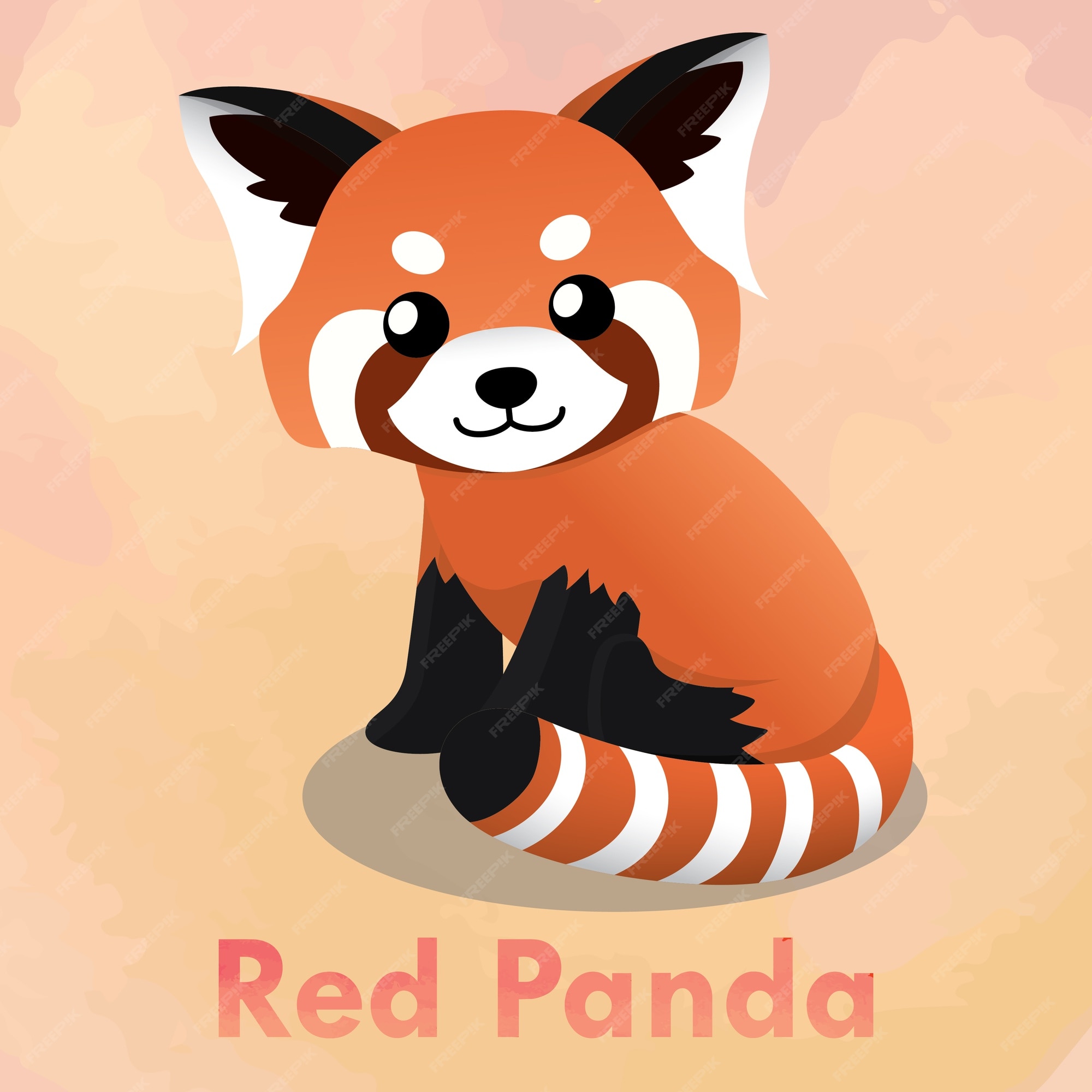 Panda Vermelho Bonito Dos Desenhos Animados Isolado No Fundo Branco.  Ilustração Vetorial. Royalty Free SVG, Cliparts, Vetores, e Ilustrações  Stock. Image 198129030