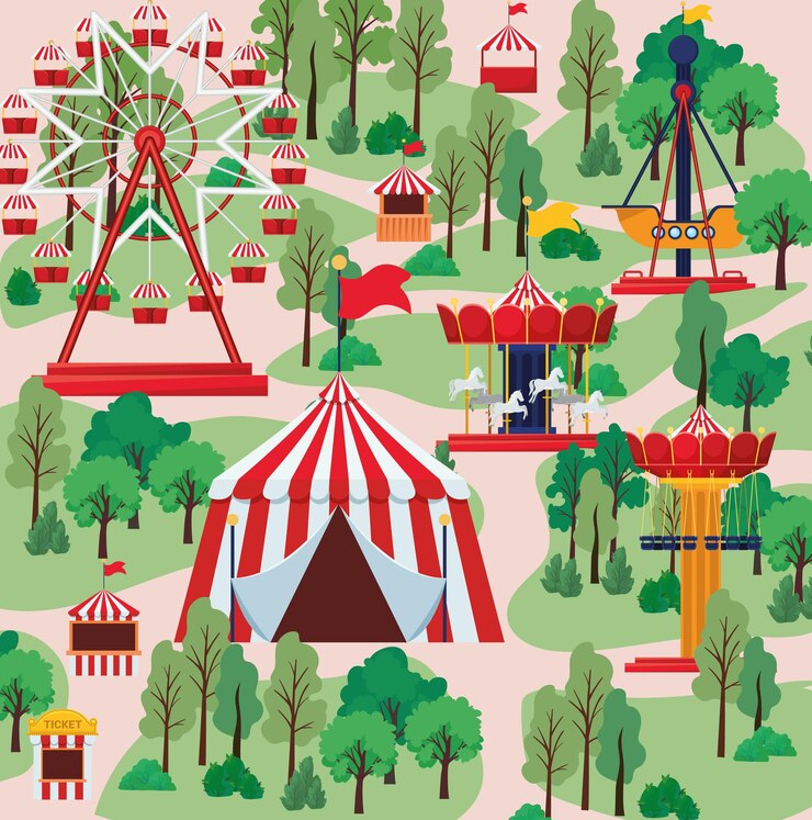 Vetor ilustração de parque de diversões