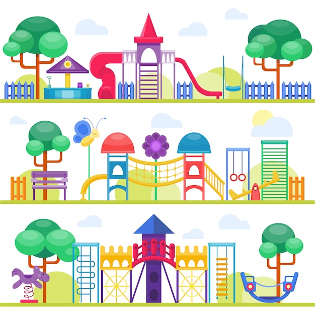 Ilustração de parque infantil.