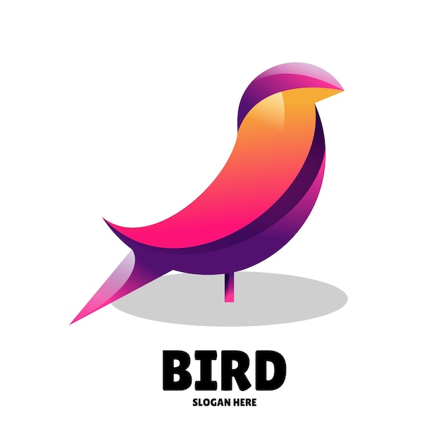 ilustração de pássaro colorido gradiente