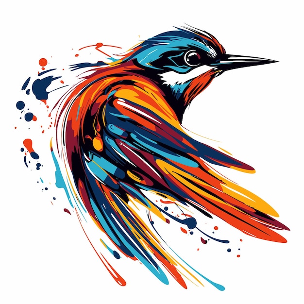 Ilustração de pássaros com estilo pop art
