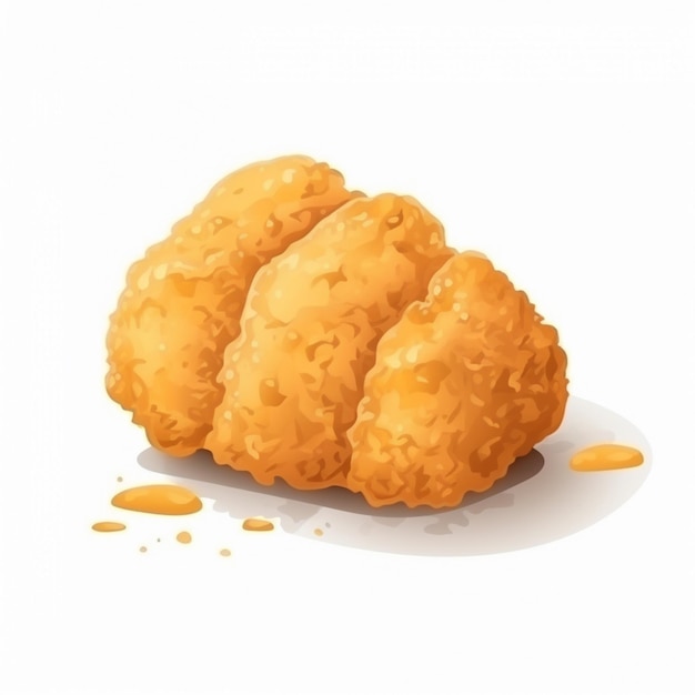 Vetor ilustração de pepita de vetor frango isolado comida lanche almoço desenho animado conjunto rápido comida crocante