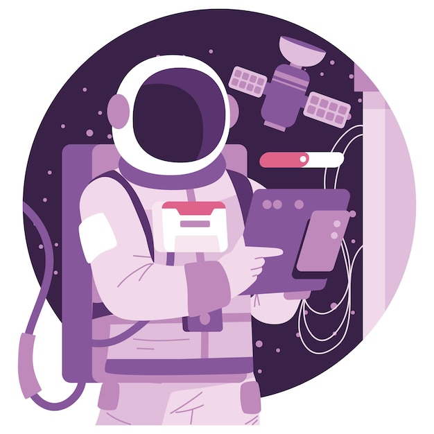 Ilustração de personagem astronauta