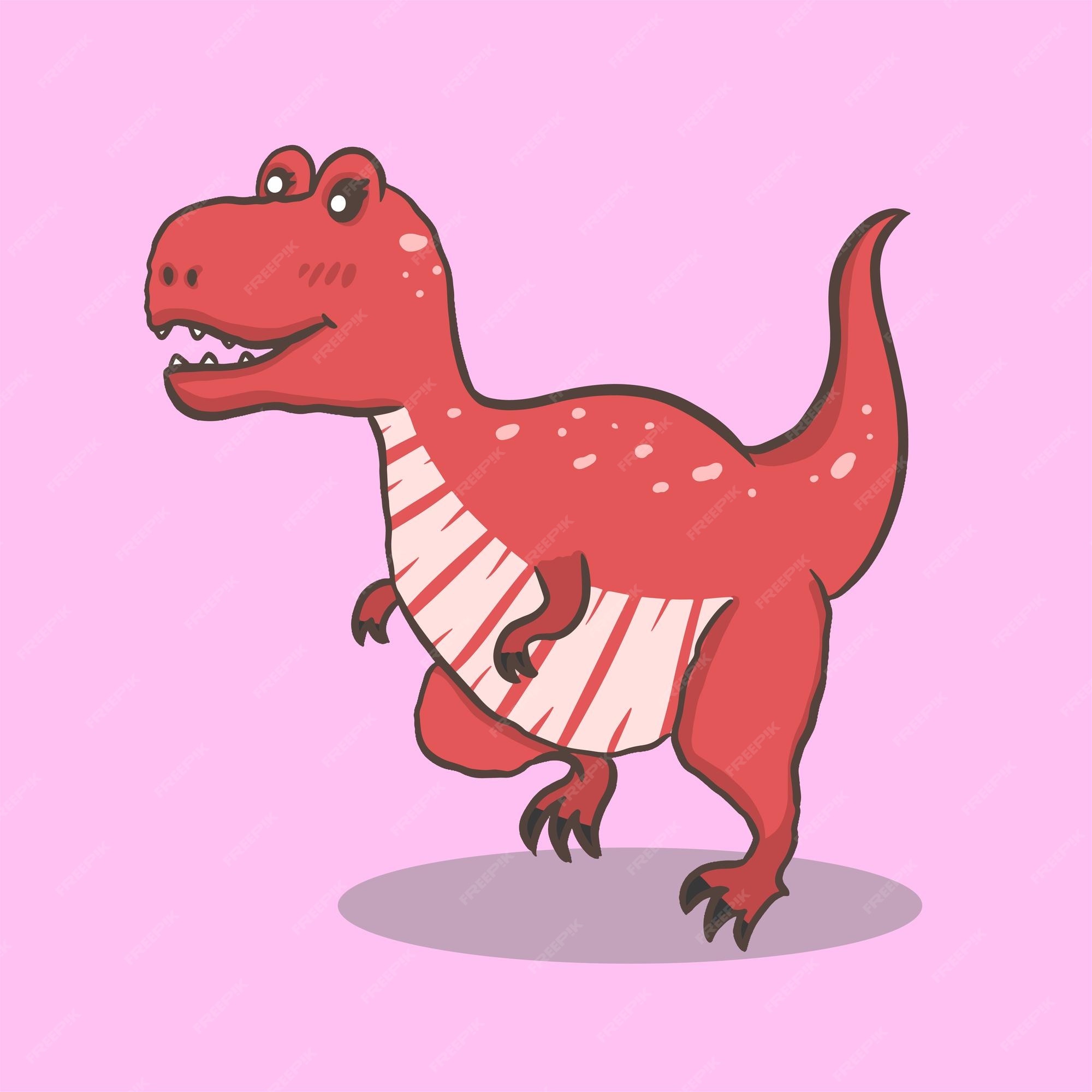 personagem de desenho animado de dinossauro rosa em fundo branco