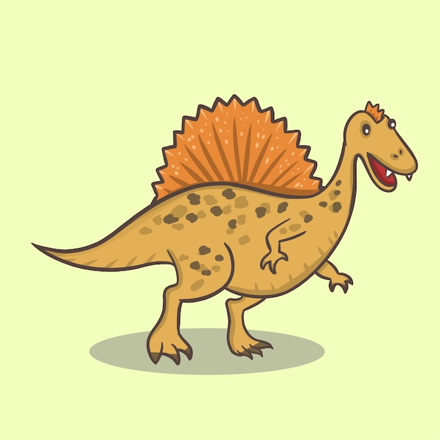 Ilustração de personagem de desenho animado de dinossauro fofo