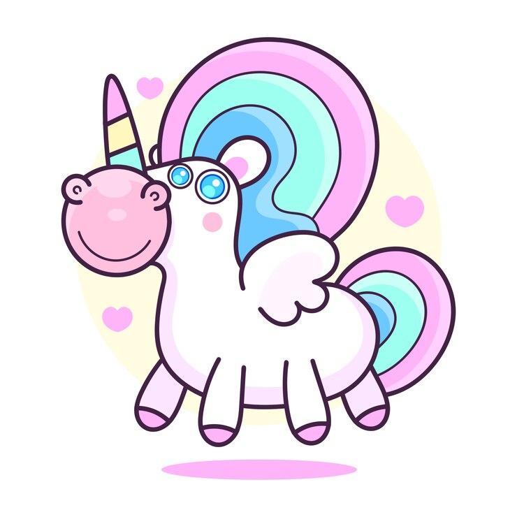 Vetor ilustração de personagem de desenho animado de unicórnio fofo.