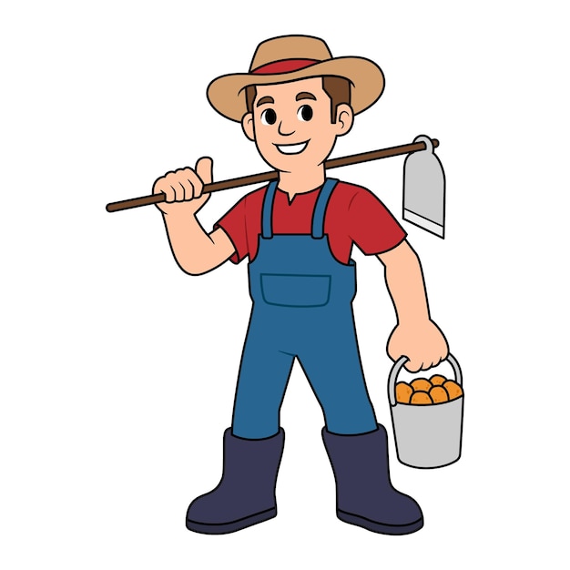 Ilustração de personagem de desenho animado Potato Farmer