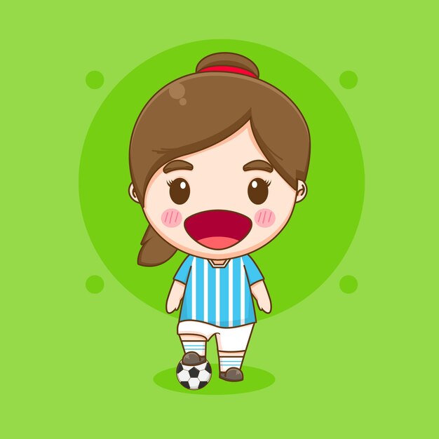 Ilustração de personagem de jogador de futebol fofa