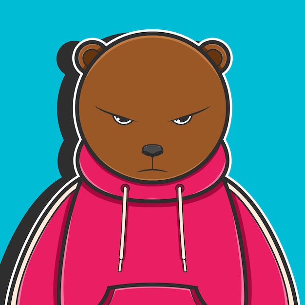 Vetor ilustração de personagem de urso fofo