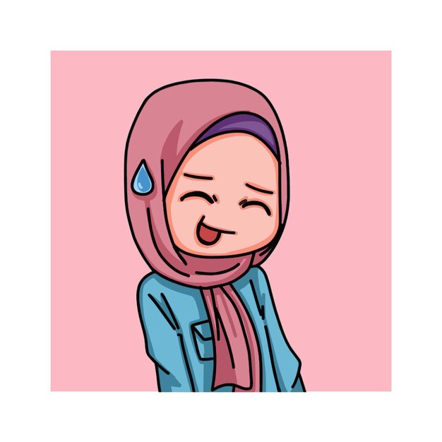 Ilustração de personagem feminina usando hijab