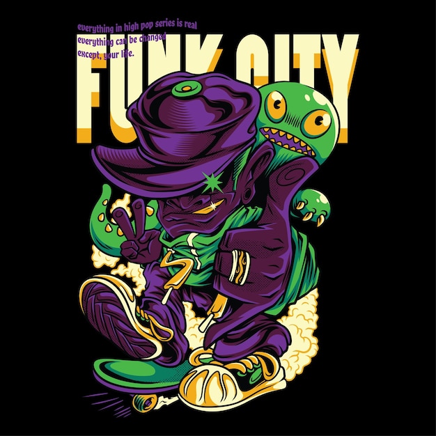 Vetor ilustração de personagem funk city boy