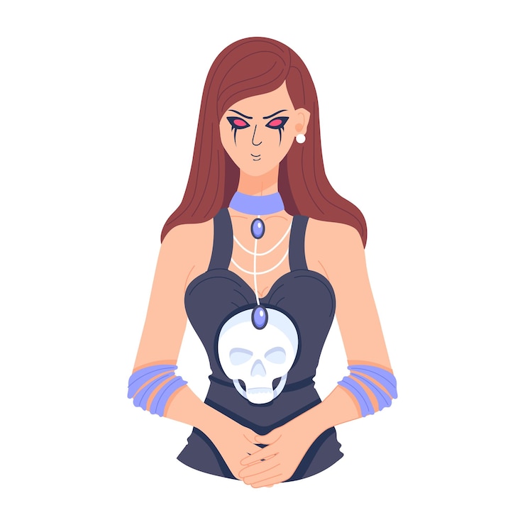 Vetor ilustração de personagem plana de garota de terror