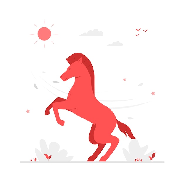 Vetor ilustração de personagem vetorial de cavalo vermelho