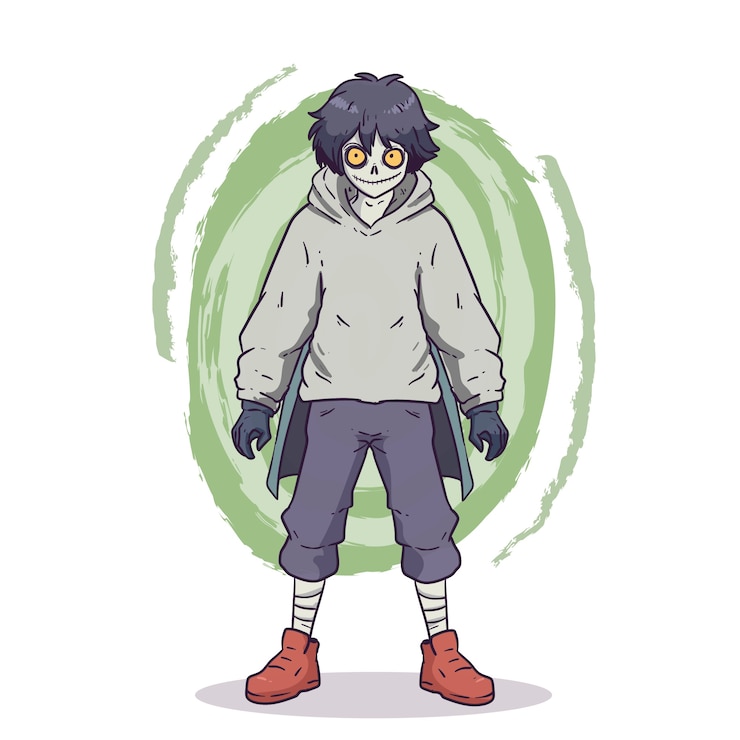 Vetor ilustração de personagens assustadores desenhados à mão