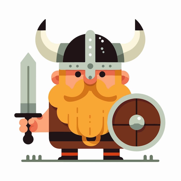 Vetor ilustração de personagens de desenhos animados vikings