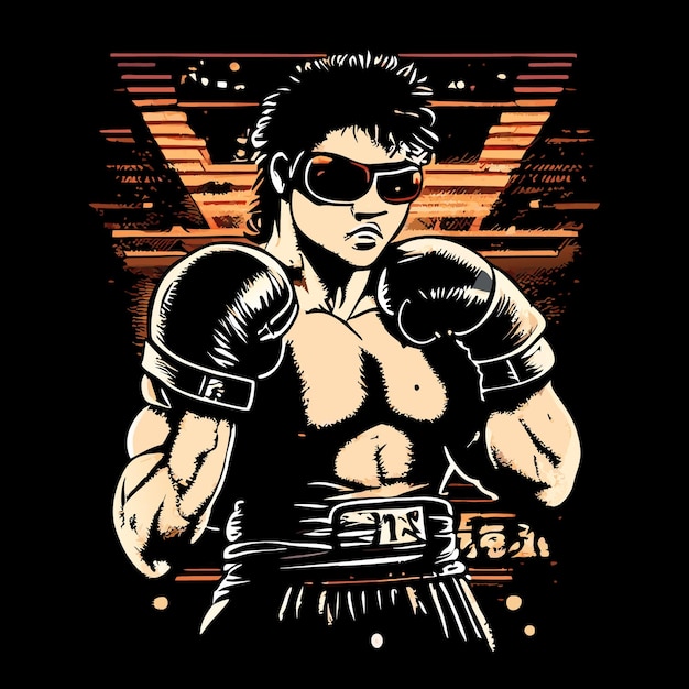 Ilustração de personagens do videogame fierce boxing