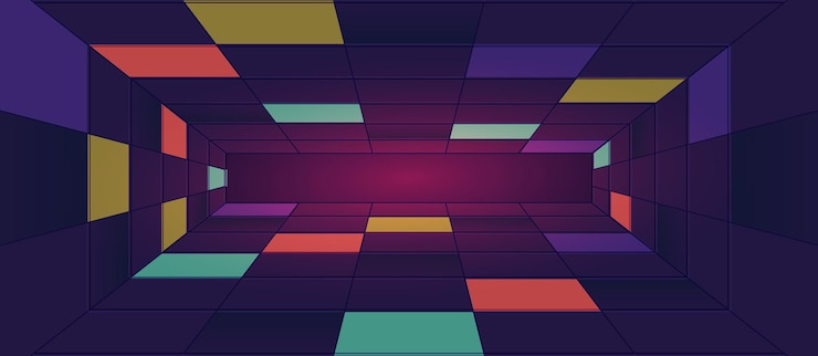 Vetor ilustração de perspectiva geométrica retro