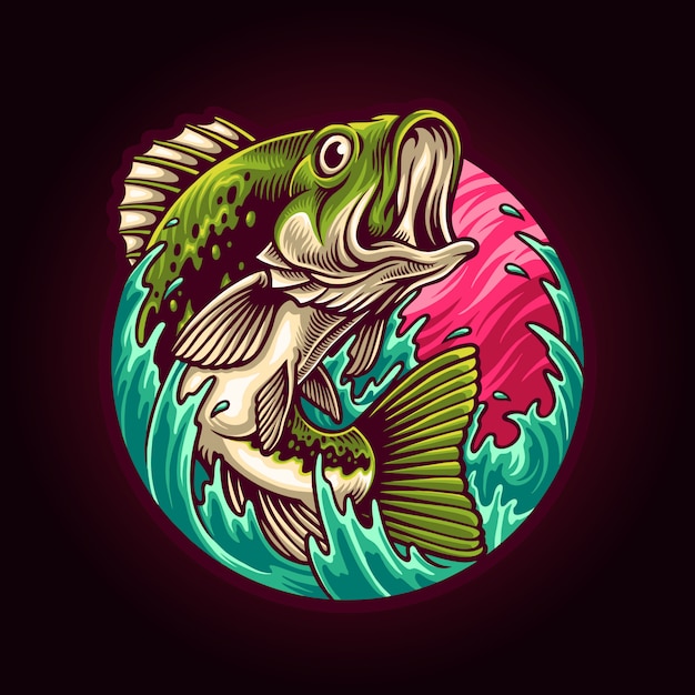 Ilustração de pesca do robalo