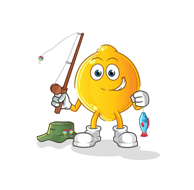 Ilustração de pescador de limão. vetor de personagem