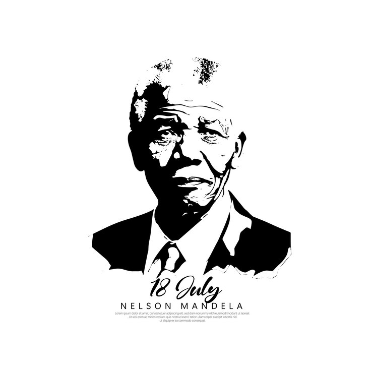 Vetor ilustração de pessoas celebrando o dia internacional de paz e humanidade de nelson mandela