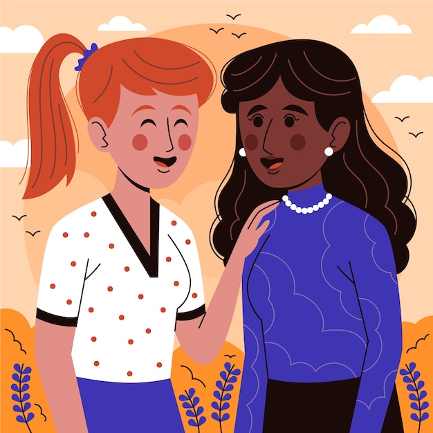 Ilustração de pessoas felizes desenhada à mão