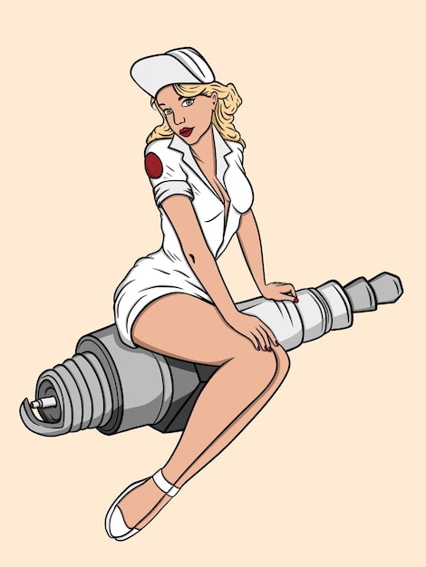 Ilustração de pin up girl