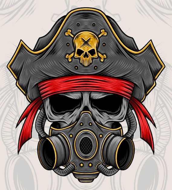 Ilustração de pirata de caveira