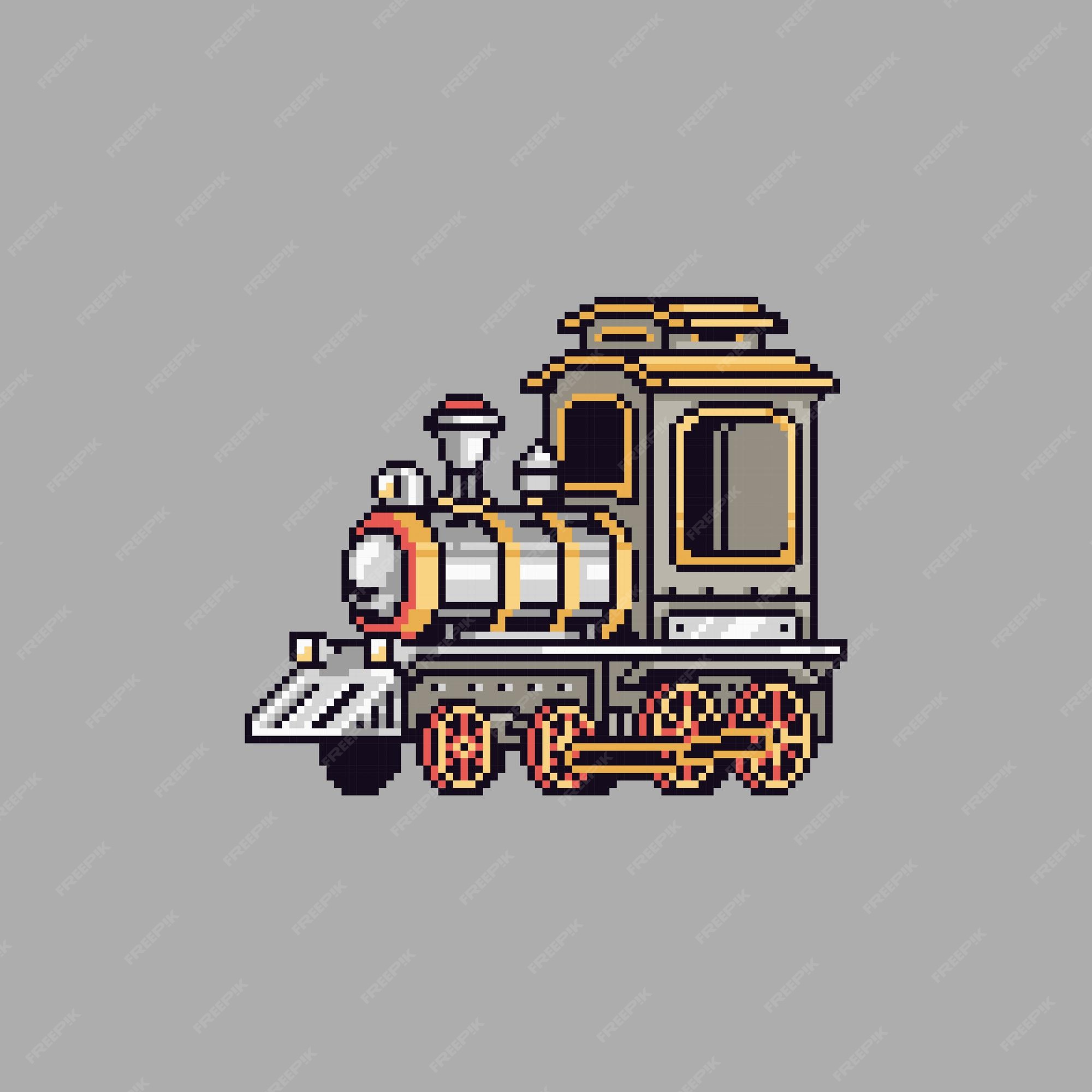 Ilustração de pixel art de trem vetorial editável para gráfico de ativos da  web de ativos de jogos de desenvolvimento de jogos