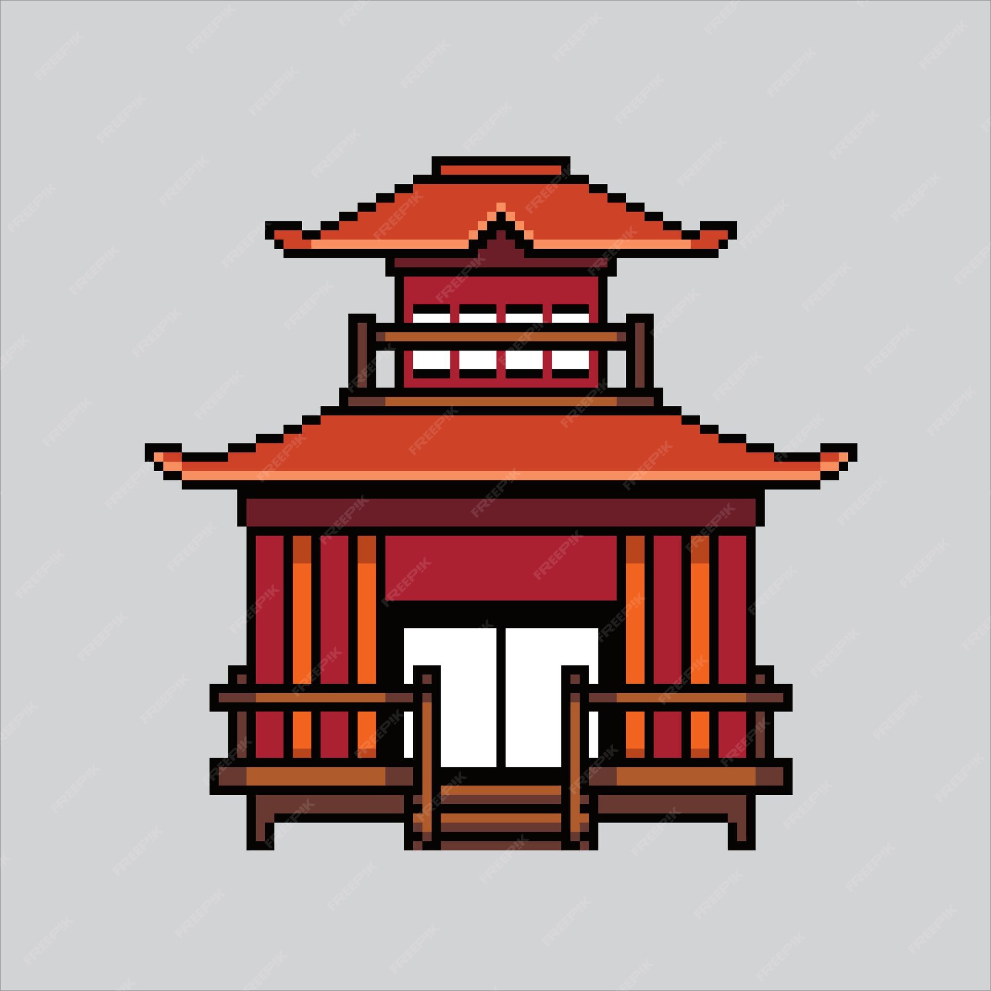 Poster Templo Japonês (Pixel Art) de Interprete-Me - Colab55