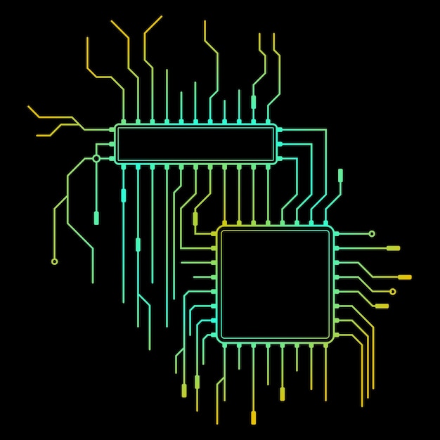 Vetor ilustração de placa de circuito vetor tecnologia de computador