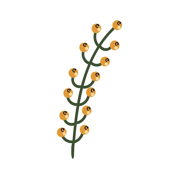Vetor ilustração de planta com bagas amarelas