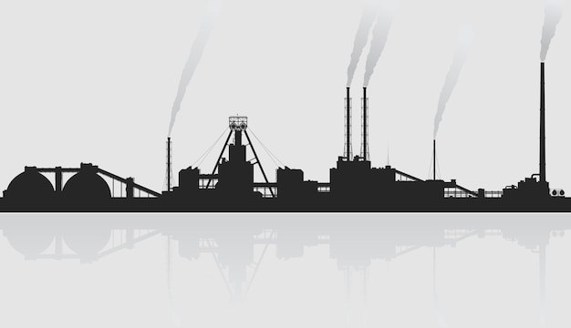 Ilustração de planta de refinaria de petróleo