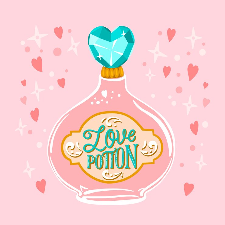 Vetor ilustração de poção do amor desenhada à mão