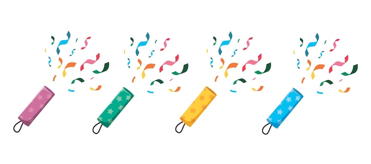 Vetor ilustração de popper de confete de ícone de festa