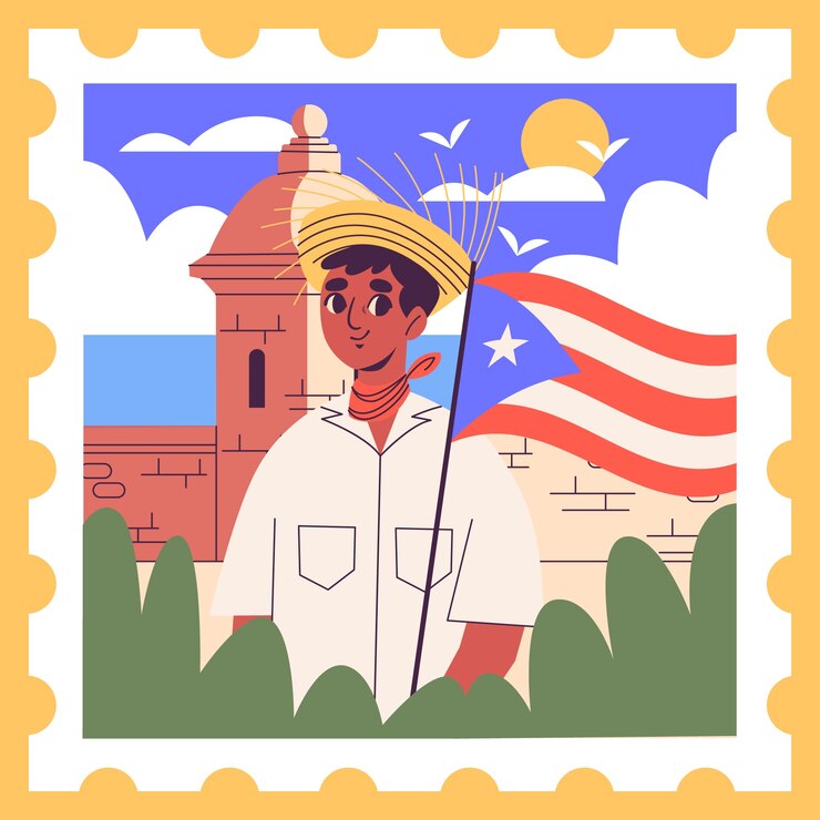 Vetor ilustração de porto rico plana