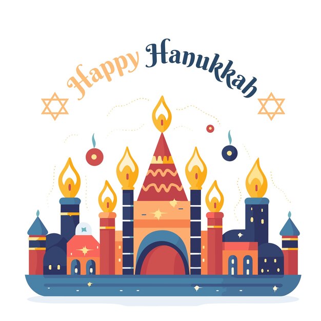 Vetor ilustração de pôster vetorial feliz dia de hanukkah