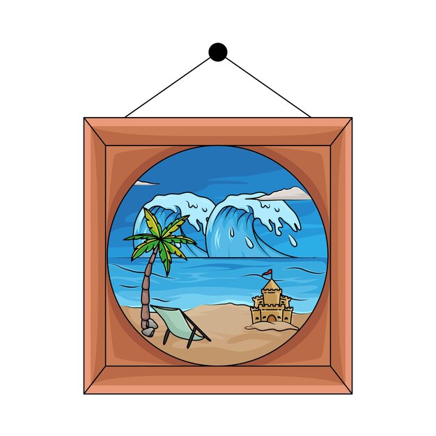 Ilustração de praia