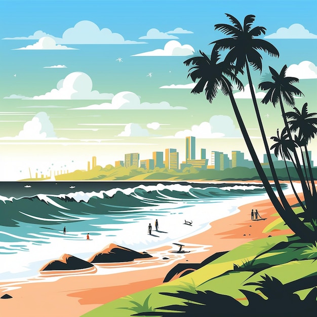 Ilustração de praia