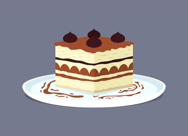 Ilustração de pratos de tiramisu da cozinha global