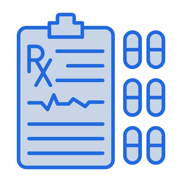 Vetor ilustração de prescrição em tons azuis