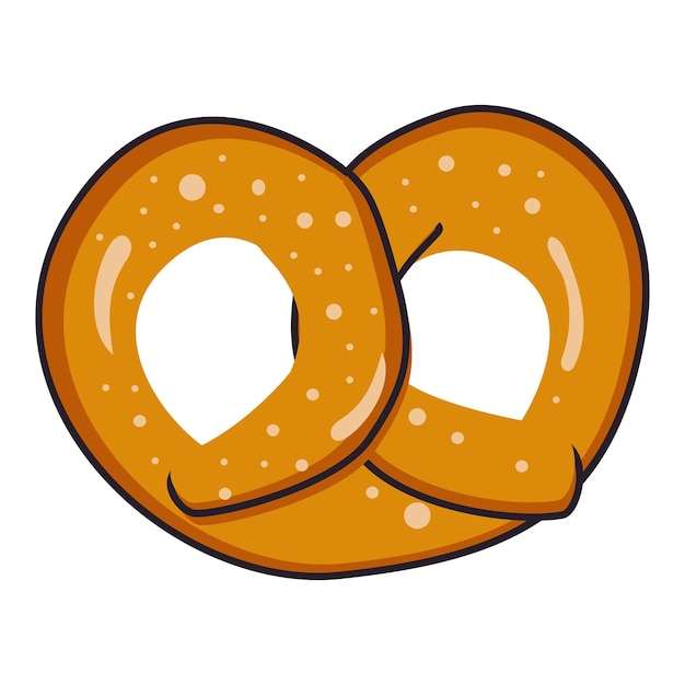 Ilustração de pretzel saboroso vetor realista no fundo branco