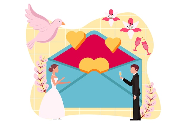 Vetor ilustração de projeto de apartamento para festa de casamento