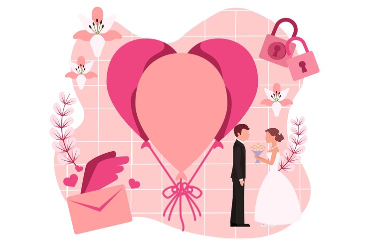 Vetor ilustração de projeto de apartamento para festa de casamento