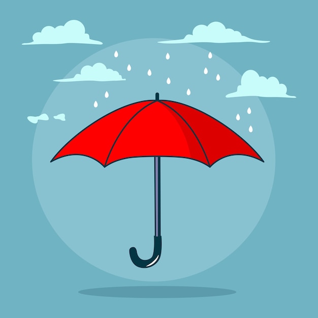 Ilustração de projeto plano de guarda-chuva vetorial