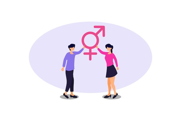 Ilustração de projeto plano de igualdade de género